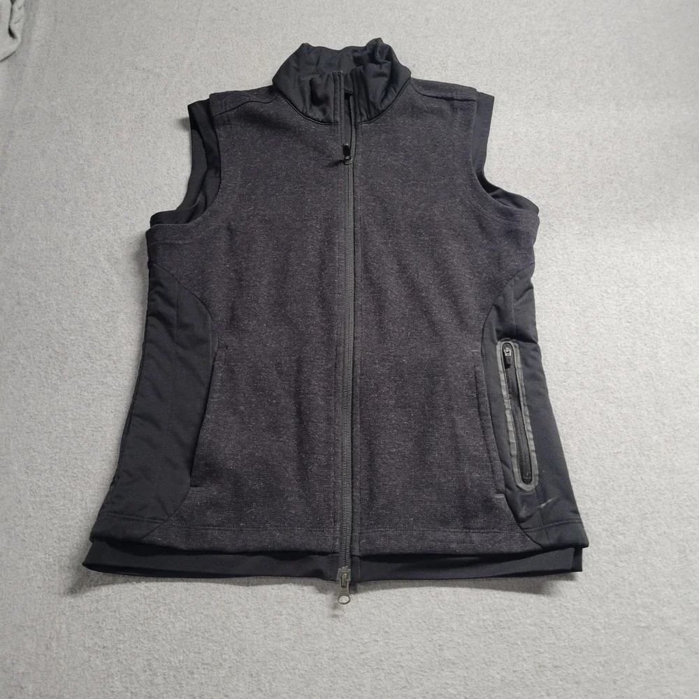 Nike Golf Tour Performance Womens Medium Black Knit Full Zip Vest Pickleball‎